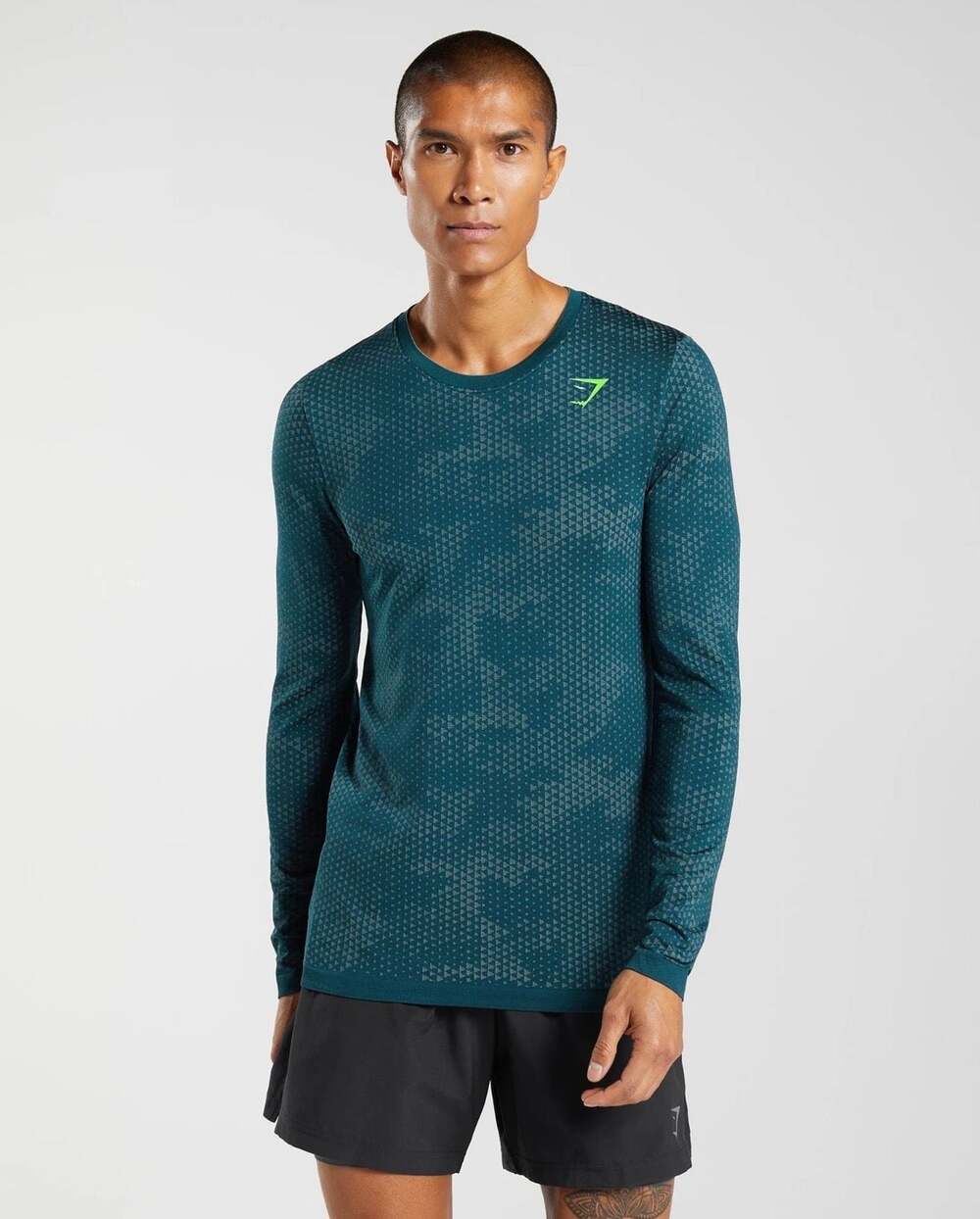 Gymshark Sport Seamless Long Sleeve T-Shirt - Winter Teal/Slate Blue